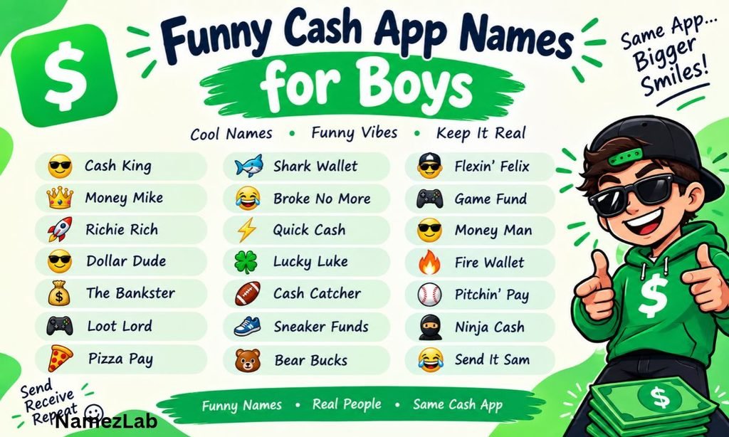 Funny Cash App Names for Boys