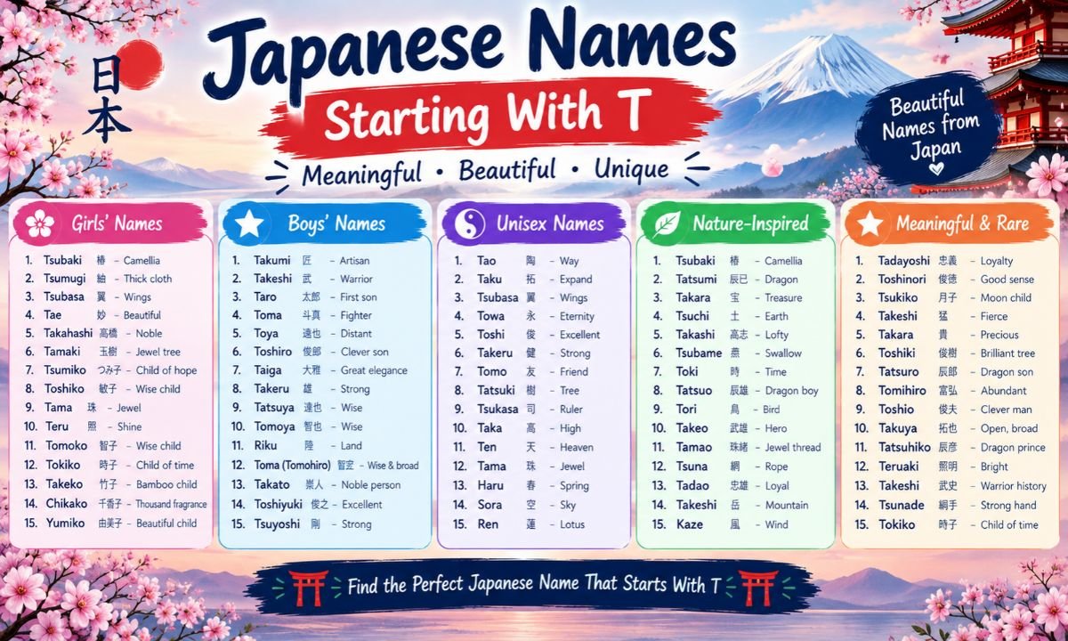 Japanese Names Starting With T